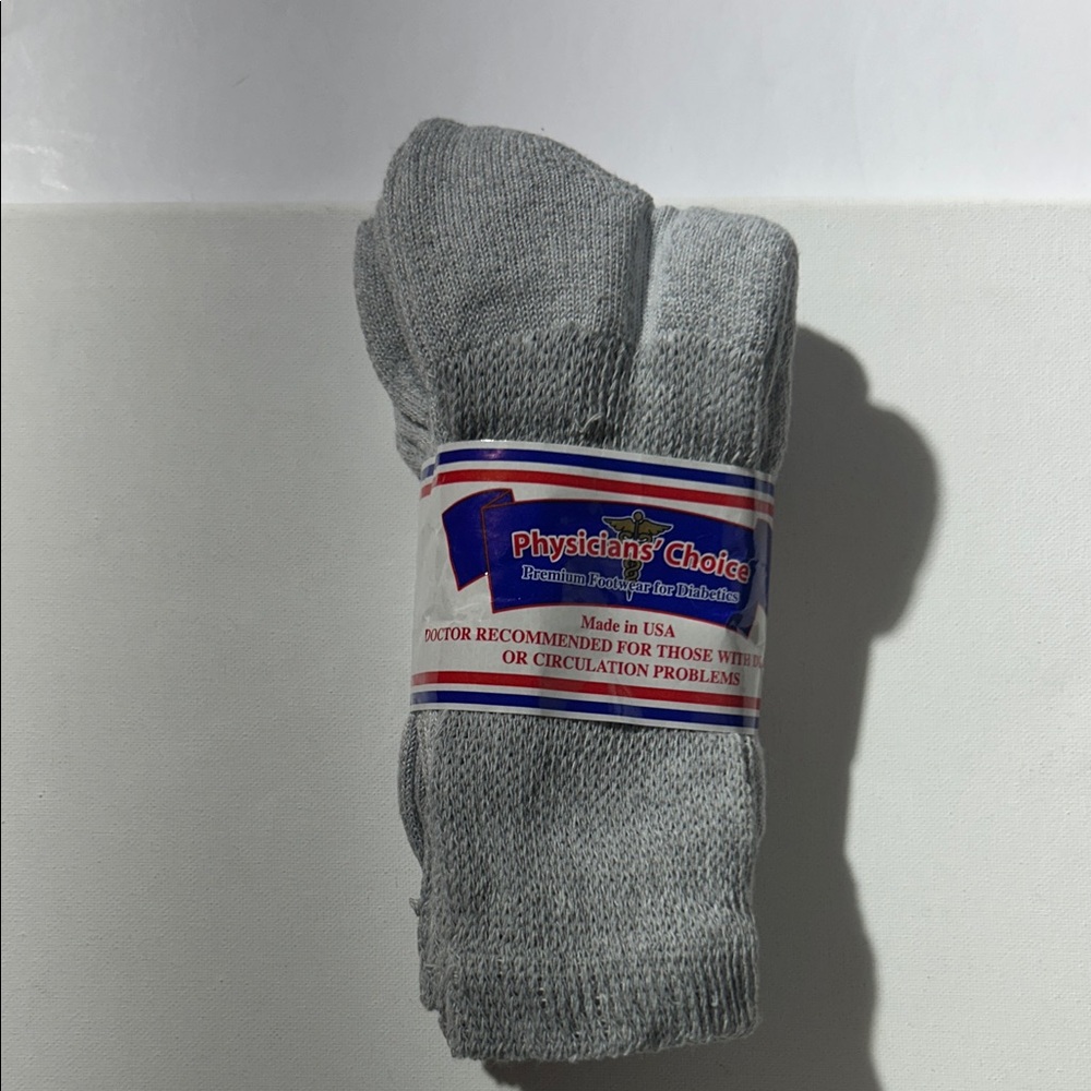 Physicians’ Choice- Premium Footwear for Diabetes- Gray Socks (3 Pack)